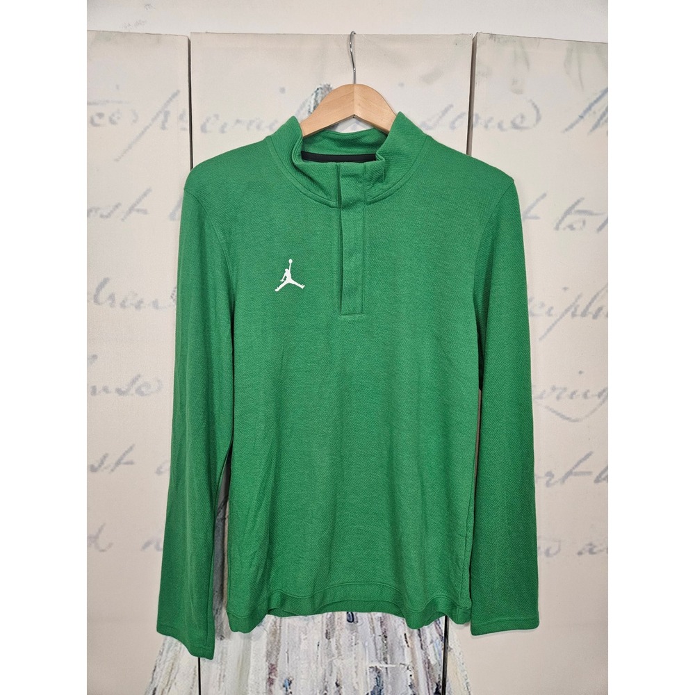 NWT Jordan Training Quarter Snap Pullover Green Long Sleeve DQ7913-377 Size S